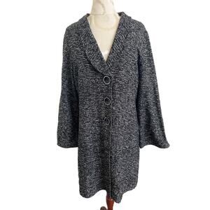 Willow Silk Blend Mid-Length Jacket w/ Button Closure Large